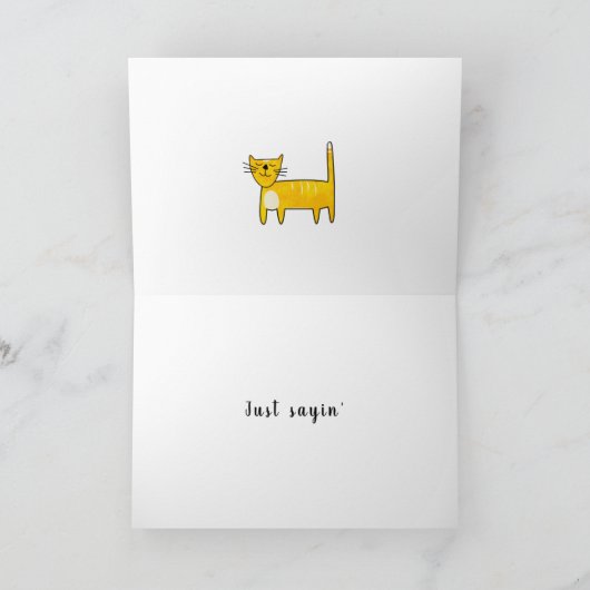 Leuke kleurblokken Cat's Meow Verjaardag Get Well  Kaart (Binnen)