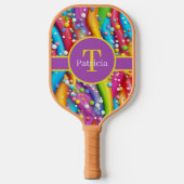 Leuke kleuren toevoegen monogram Carbon Fiber Pickleball Paddle (Voorkant)