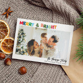 Leuke Kleuren Vrolijk en Helder Kerstmis Foto Feestdagenkaart