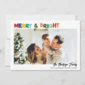 Leuke Kleuren Vrolijk en Helder Kerstmis Foto Feestdagenkaart (Voorkant)