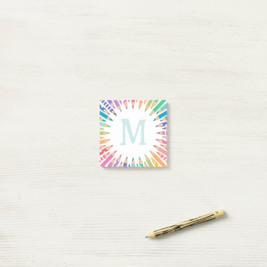 Leuke kleurpotloden Bord Monogram Post-it® Notes (Op bureau)