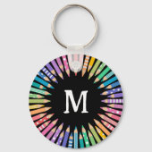 Leuke kleurpotloden Monogram Art Studio Sleutelhanger (Voorkant)