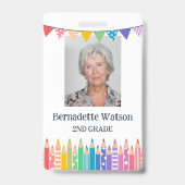 Leuke Kleurpotloden School Docent ID Badge (Voorzijde)