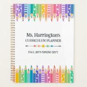 Leuke kleurpotloden & sterren leraar curriculum planner (Voorkant)