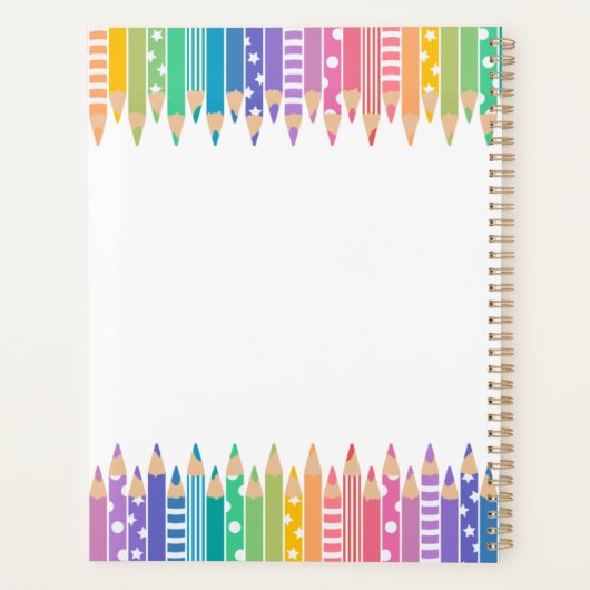 Leuke kleurpotloden & sterren leraar curriculum planner (Achterkant)