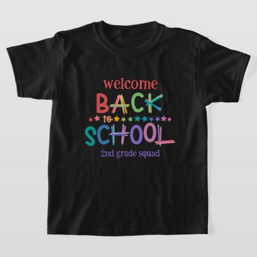 Leuke kleurpotloden sterren Welkom terug op school T-shirt (Laagn)