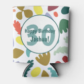 Leuke kleurrijke 30e verjaardag aangepaste naam blikjeskoeler (Voorkant)