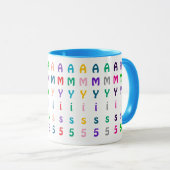 Leuke Kleurrijke Aangepaste Monogram, Naam of Leef Mok (Voorkant rechts)