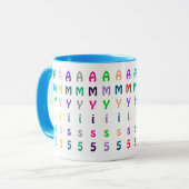 Leuke Kleurrijke Aangepaste Monogram, Naam of Leef Mok (Voorkant links)