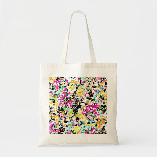 Leuke kleurrijke abstracte bloemen tote bag (Voorkant)