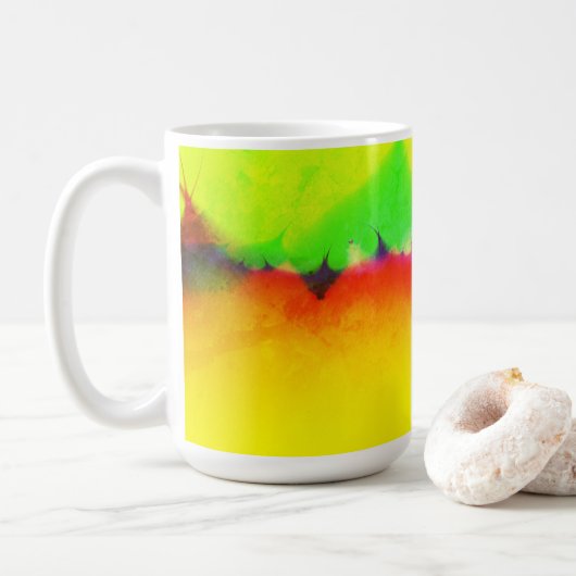 Leuke kleurrijke Abstracte Fractal Art Koffiemok (Met donut)
