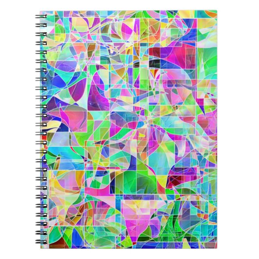 Leuke kleurrijke abstracte geometrische fragmenten notitieboek (Voorkant)