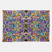 Leuke kleurrijke abstracte schilderij theedoek (Horizontaal)