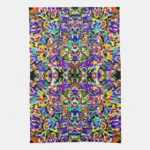 Leuke kleurrijke abstracte schilderij theedoek (Verticaal)