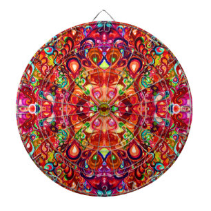 Leuke kleurrijke abstracte spiraal verf dartbord