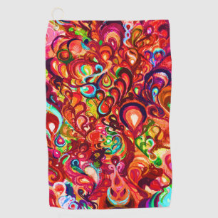 Leuke kleurrijke abstracte spiraal verf golfhanddoek