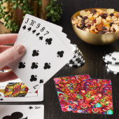 Leuke kleurrijke abstracte spiraal verf pokerkaarten (Insitu)