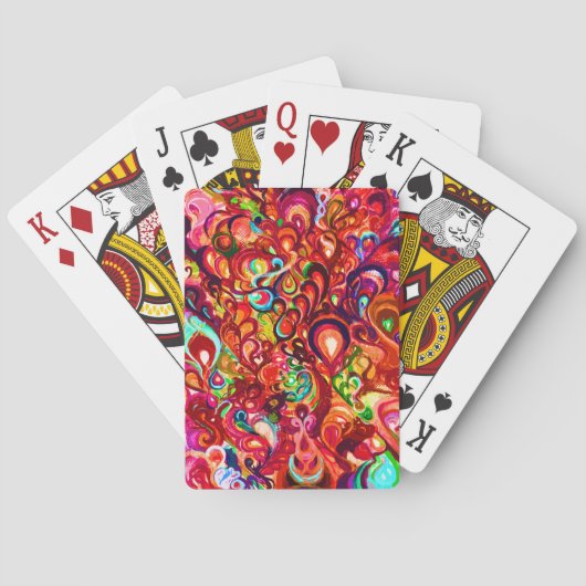 Leuke kleurrijke abstracte spiraal verf pokerkaarten (Achterkant)