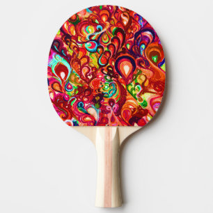 Leuke kleurrijke abstracte spiraal verf tafeltennisbatje