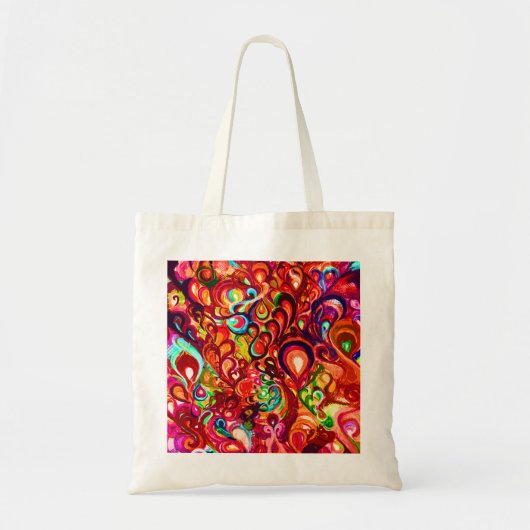 Leuke kleurrijke abstracte spiraal verf tote bag (Voorkant)