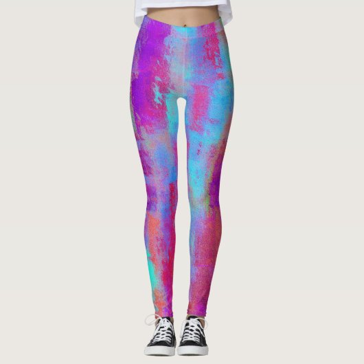 Leuke Kleurrijke Abstracte Stippen Leggings (Voorkant)