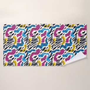 Leuke kleurrijke abstracte tekening van dierpatron bad handdoek