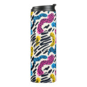 Leuke kleurrijke abstracte tekening van dierpatron thermosbeker (Gedraaid links)