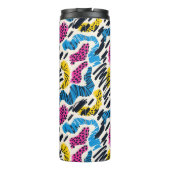 Leuke kleurrijke abstracte tekening van dierpatron thermosbeker (Achterkant)