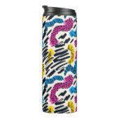 Leuke kleurrijke abstracte tekening van dierpatron thermosbeker (Geroteerd rechts)