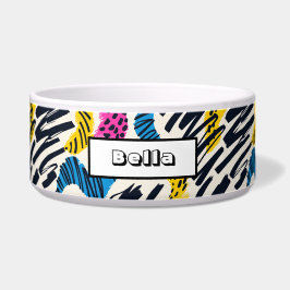 Leuke kleurrijke abstracte tekening van dierpatron voerbakje