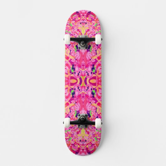 Leuke kleurrijke abstracte wervelende schildering persoonlijk skateboard (Voorkant)