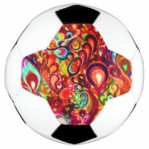 Leuke kleurrijke abstracte wervelende verf voetbal