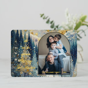 Leuke kleurrijke Abstracte Winter Wonderland Art G Folie Feestdagenkaart