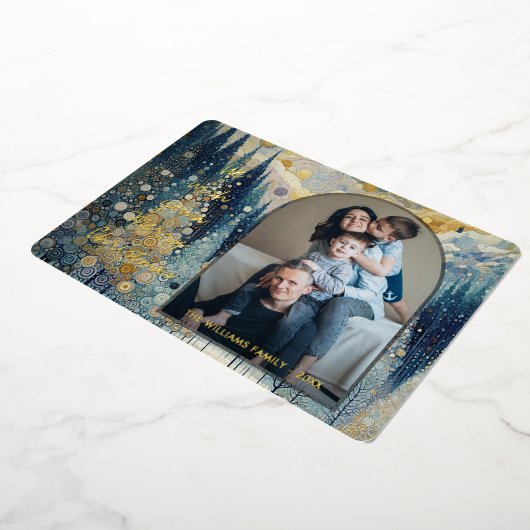 Leuke kleurrijke Abstracte Winter Wonderland Art G Folie Feestdagenkaart (Gedraaid)