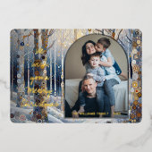 Leuke kleurrijke Abstracte Winter Wonderland Art G Folie Feestdagenkaart (Voorkant)