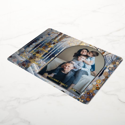 Leuke kleurrijke Abstracte Winter Wonderland Art G Folie Feestdagenkaart (Gedraaid)