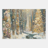 Leuke kleurrijke Abstracte Winter Wonderland Art Inpakpapier Vel (Voorkant 3)