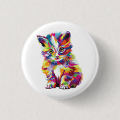 Leuke kleurrijke Baby kitten Ronde Button 3,2 Cm (Voorkant)