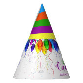 Leuke kleurrijke ballon Wonderland 1e verjaardag Feesthoedjes (Links)