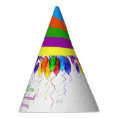 Leuke kleurrijke ballon Wonderland 1e verjaardag Feesthoedjes (Rechts)