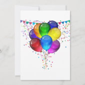 Leuke kleurrijke ballon Wonderland 1e verjaardag Kaart (Achterkant)