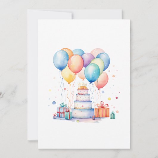 Leuke Kleurrijke Balloon Arch Cupcake Kids Verjaar Kaart (Achterkant)