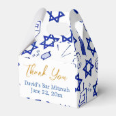 Leuke kleurrijke bar mitzvah traktatie/gunst/gesch bedankdoosjes (Voorkant Zijde)