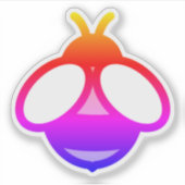 Leuke kleurrijke bee eenvoudig ontwerp sticker (Voorkant)