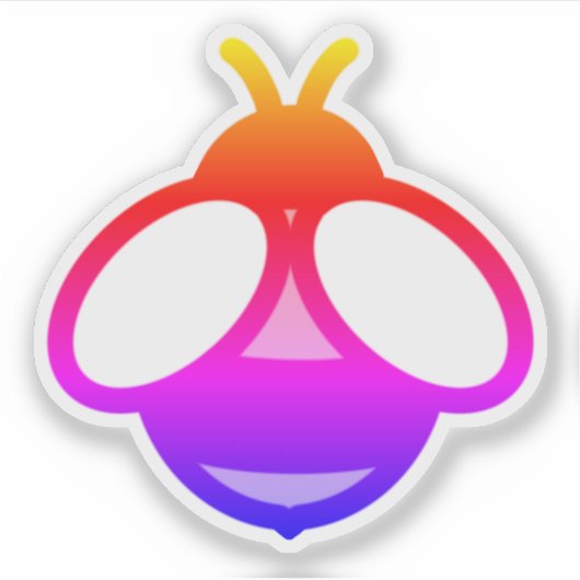 Leuke kleurrijke bee eenvoudig ontwerp sticker (Voorkant)