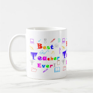 Leuke, kleurrijke beste leraar ooit School Learnin Koffiemok