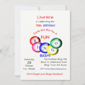 Leuke kleurrijke Bingo Bash Theme Party Uitnodigen Kaart (Voorkant)