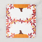 Leuke kleurrijke bladeren pompoen Lijst Plaatskaartje (Buitenkant ongevouwen)