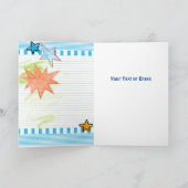 Leuke Kleurrijke Blauwe Tekening Sterren Kind's Ve Kaart (Binnen)