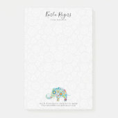 Leuke kleurrijke bloemen olifant post-it® notes (Voorkant)